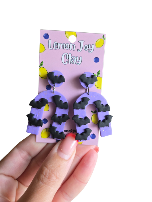 Purple Bat Dangles
