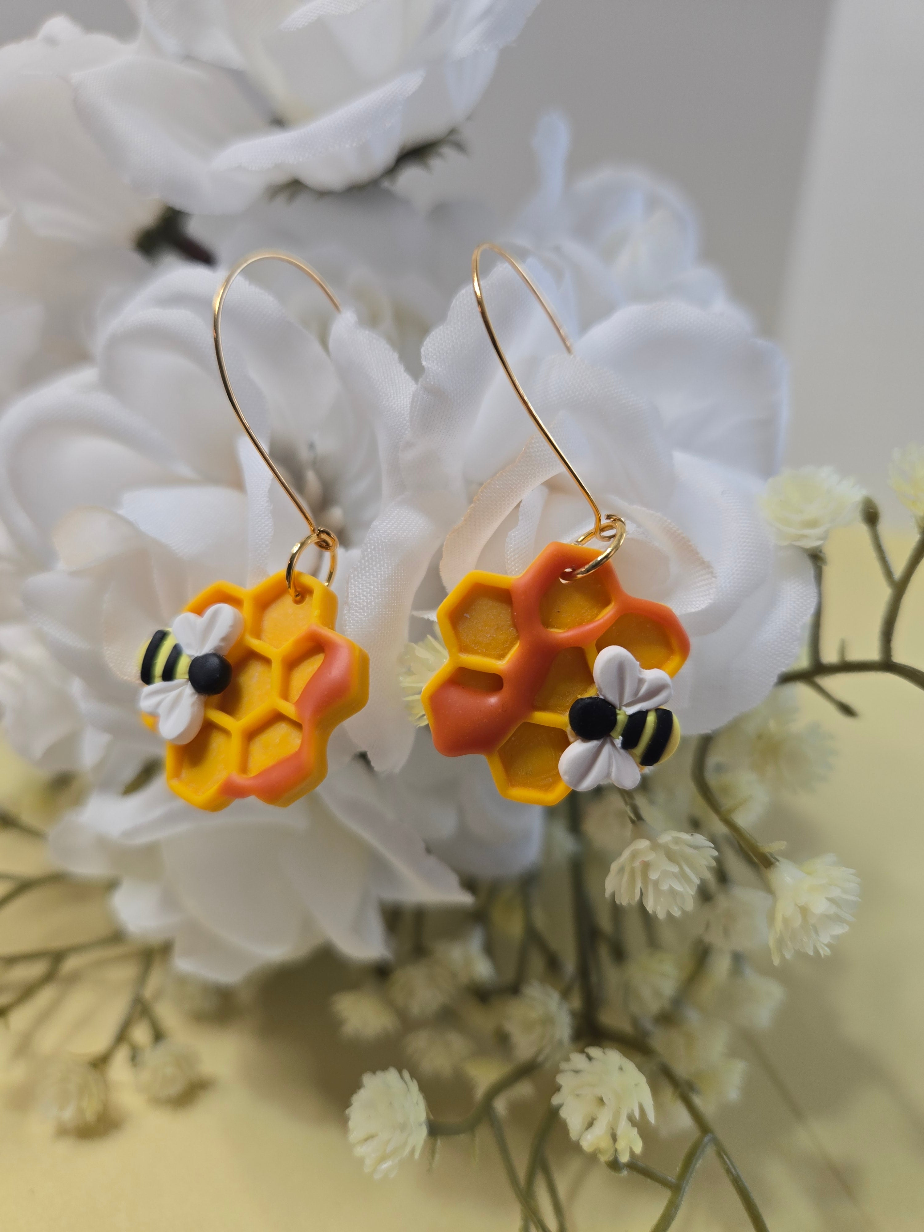 Bee & Honeycomb Dangles