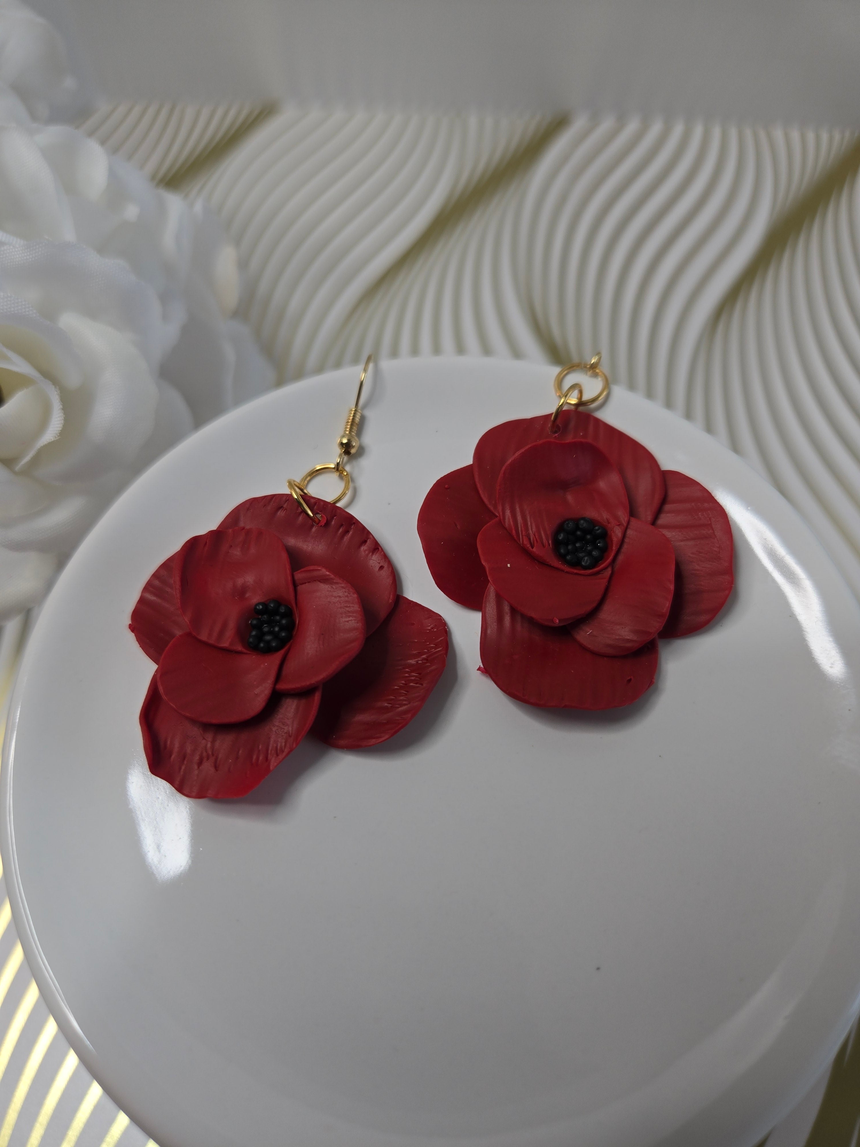 Red Poppy Dangles