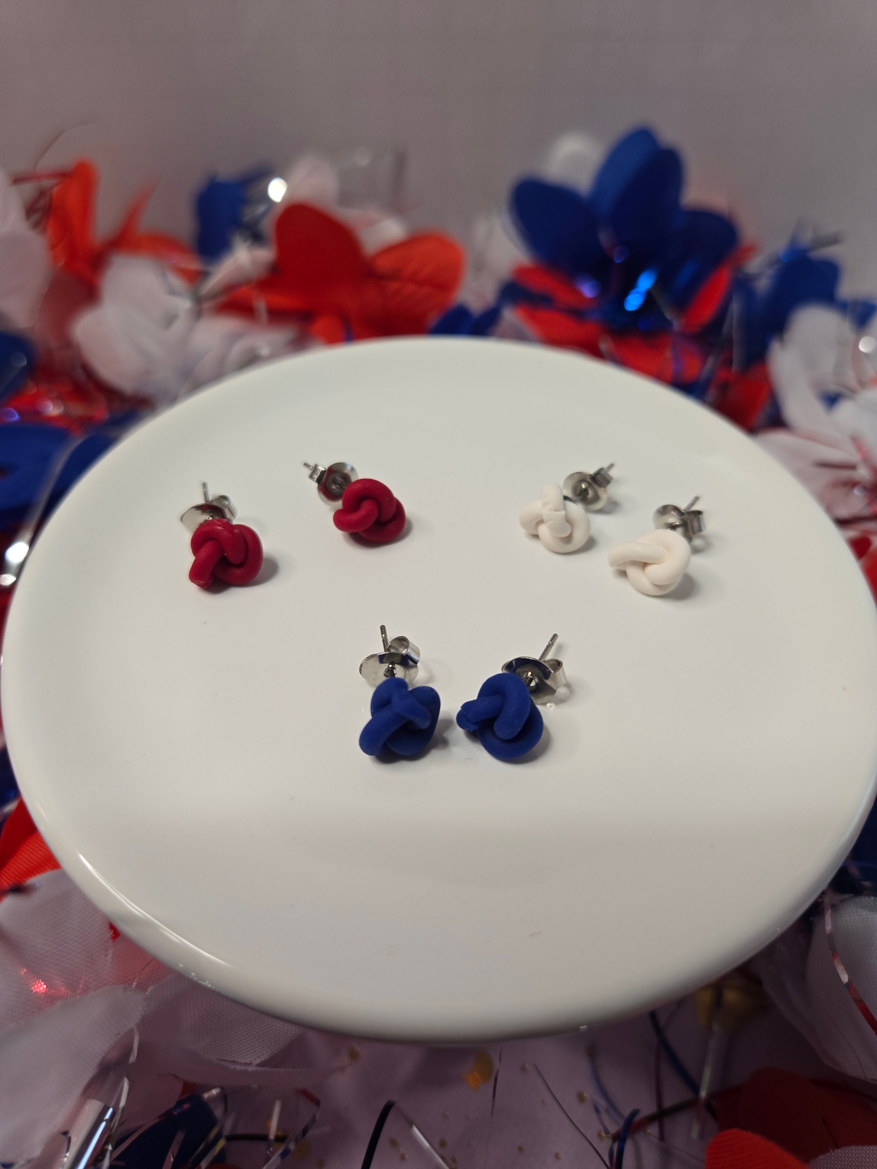 Red, White & Blue Knot Triple Stud Pack
