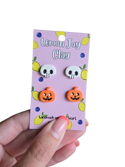 Skull & Jack-o-Lantern Stud Pack